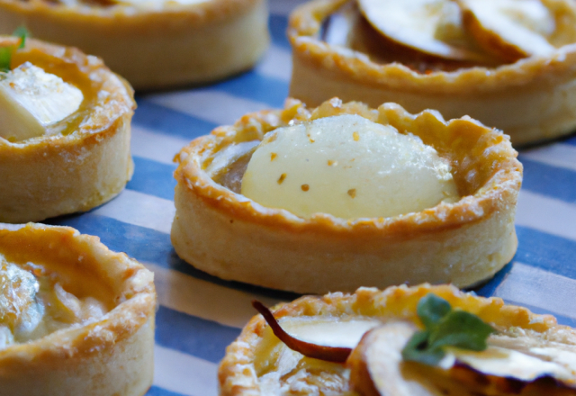 Tartelettes aux poires et au roquefort