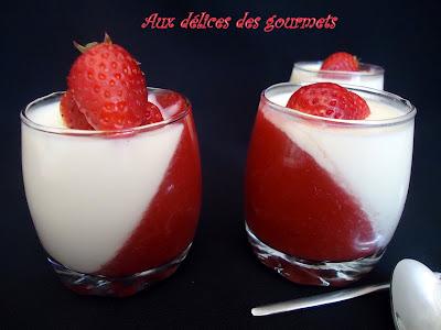 Panna cotta au chocolat blanc et aux fraises