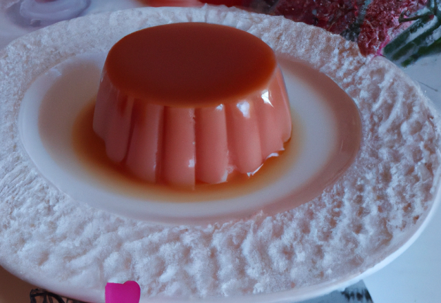 Flan aux carambars roses