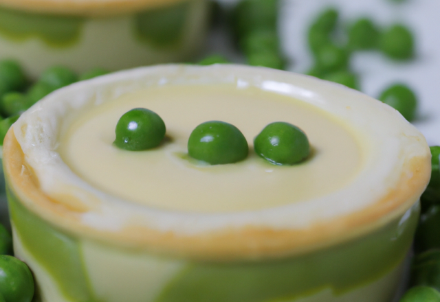 Flans de petits pois au chèvre