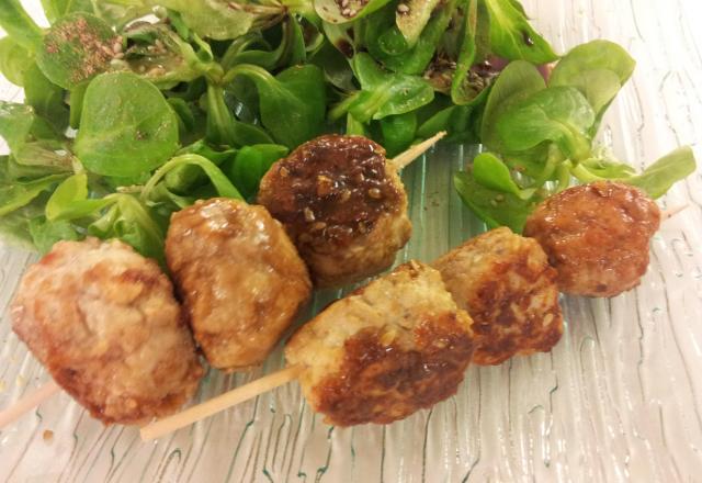 Yakitoris : Boulettes de poulet à la dukkah