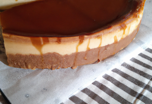 Cheesecake croustillant au caramel et chocolat