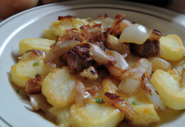 Tartiflette aux ciboules caramélisées