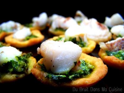 Tartellettes de lotte au pesto