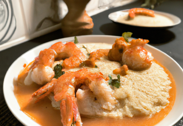 Couscous de gambas et sa bisque