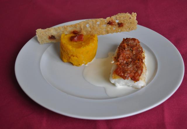 Dos de cabillaud de Norvège en croute de tomates séchées et Parmesan