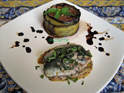 Mille feuilles de sardine et ses légumes