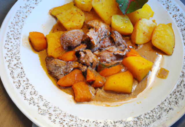 Veau au potiron et pommes de terre