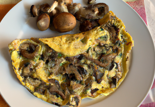 Omelette forestière aux champignions