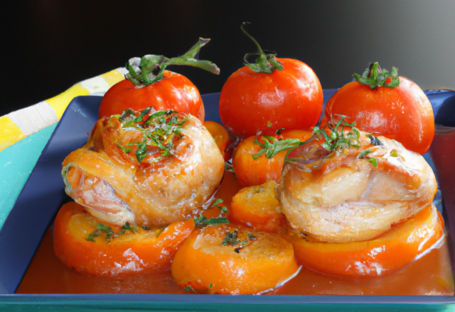 Tomates farcies au poulet