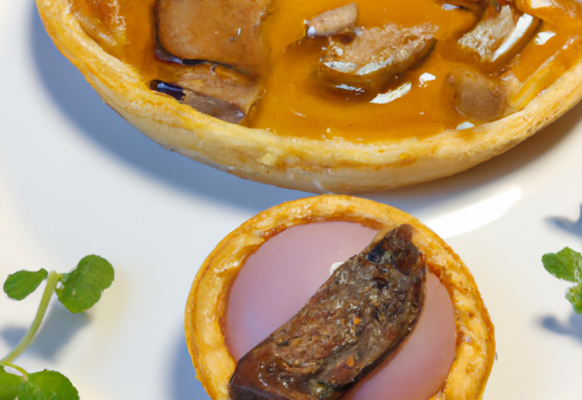 Tartelette 'colvert' aux senteurs d'automne et escalope de foie gras poêlée.