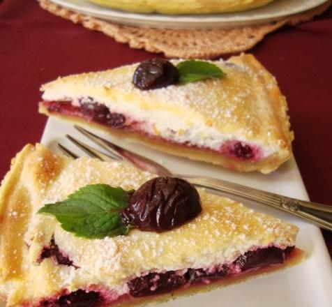 Tarte ricotta-cerises