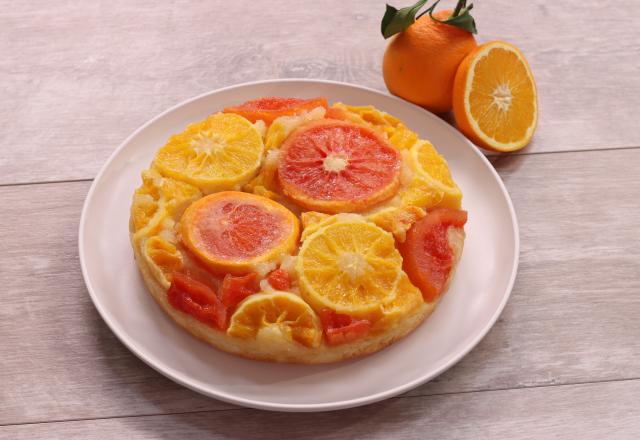 Gâteau renversé aux oranges et pamplemousse