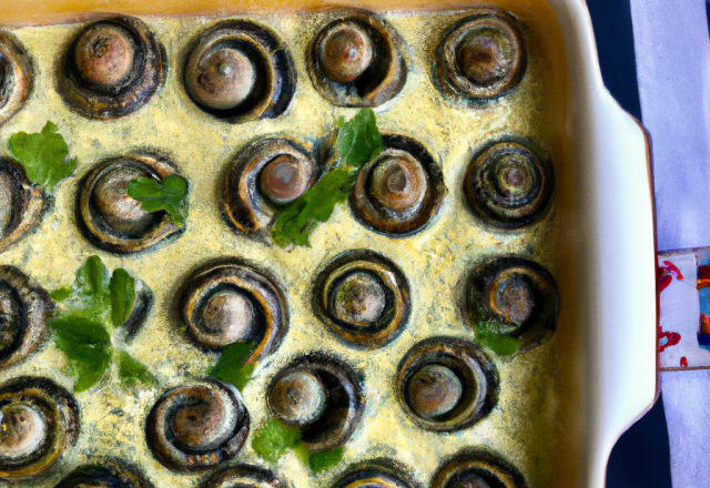 Cromesquis d'escargots aux herbes et crème parmentière