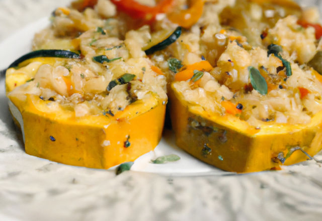 Risotto aux poivrons jaune et courgette