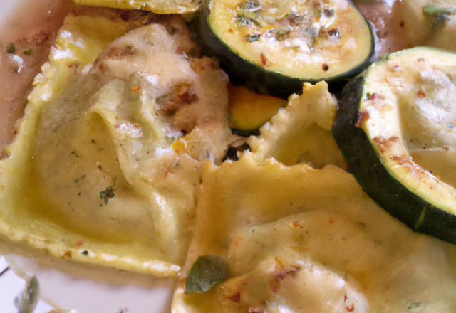 Courgettes aux ravioles