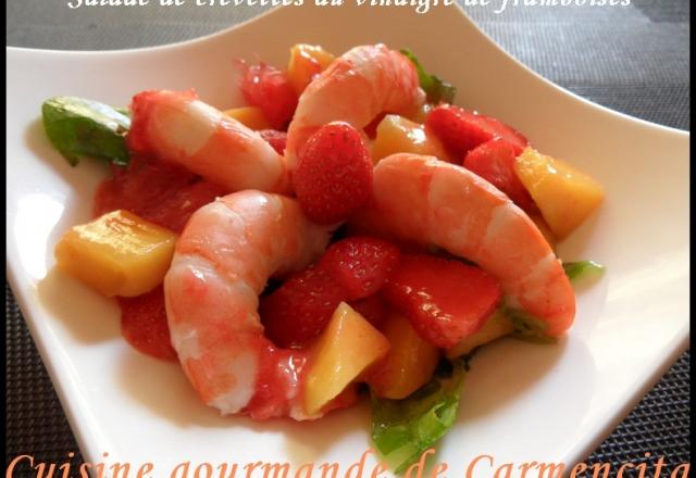 Salade de crevettes au vinaigre de framboises