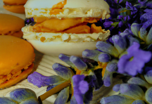 Macaron Provence : amandes, abricots, lavande