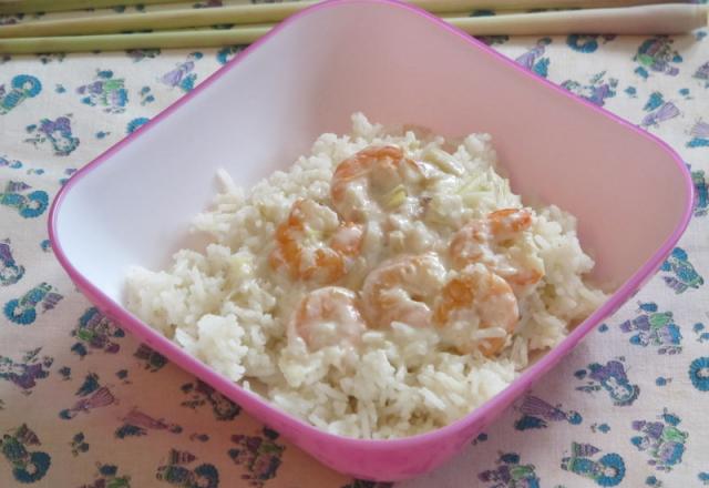 Crevettes à l'asiatique (lait de coco, citronnelle, gingembre)