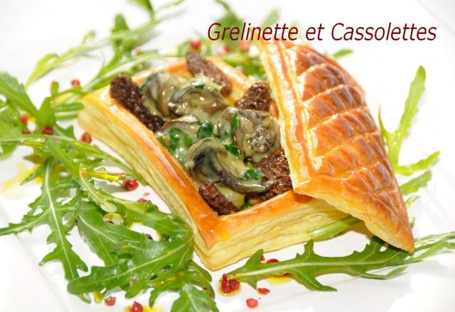 Croustades d'escargots aux morilles et à l'Epoisses