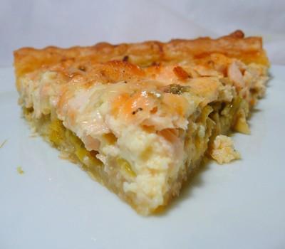 Quiche au saumon et à la Fourme d'Ambert