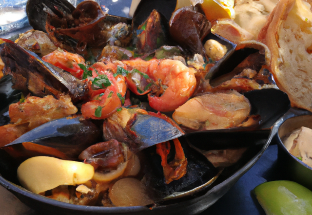 Cèpe de moules et crevettes à la Barfleur