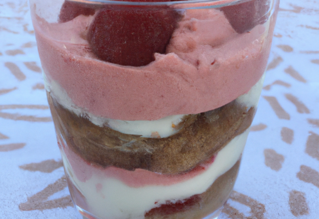 Verrine de framboises, spéculoos façon tiramisu