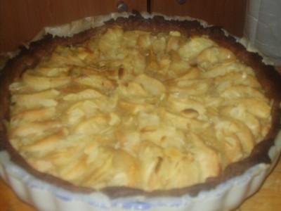 Tarte amandine aux poires et sa pâte sablée au chocolat