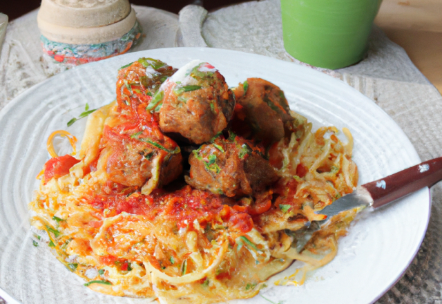 Spaghettis aux boulettes de viande au thermomix