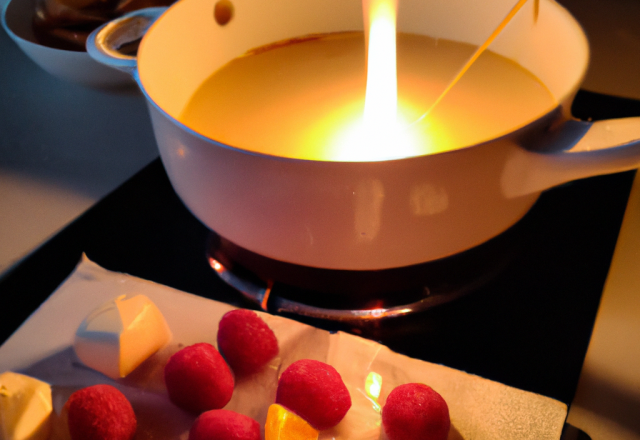 Fondue chocolat blanc-framboises aux clémentines