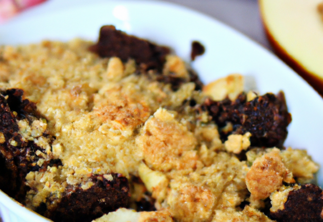 Crumble pommes-poires et chocolat