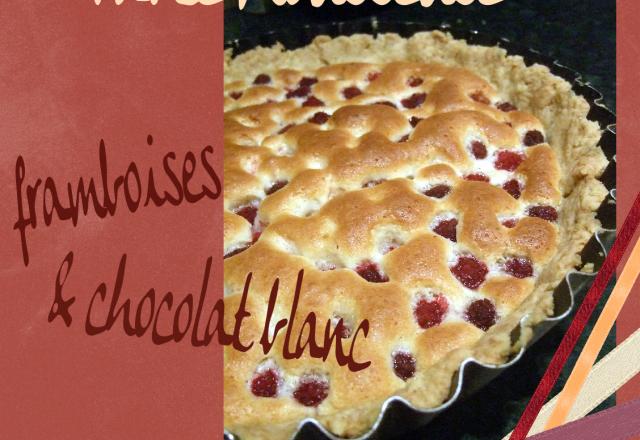 Tarte mousseuse au chocolat blanc et framboises