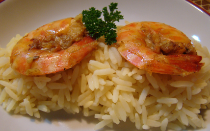 Crevettes flambées au rhum