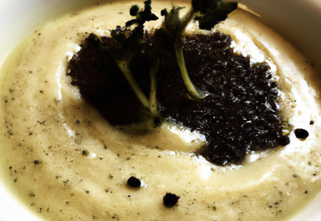 Crème de poireau au jus de truffe