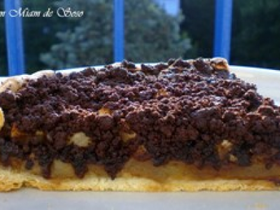 Tarte aux pommes aux spéculoos et crumble au chocolat