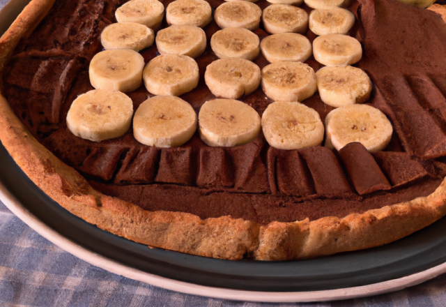 Tarte au chocolat noir et banane au thermomix