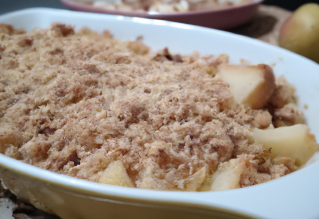 Crumble aux pommes et aux poires tout simplement