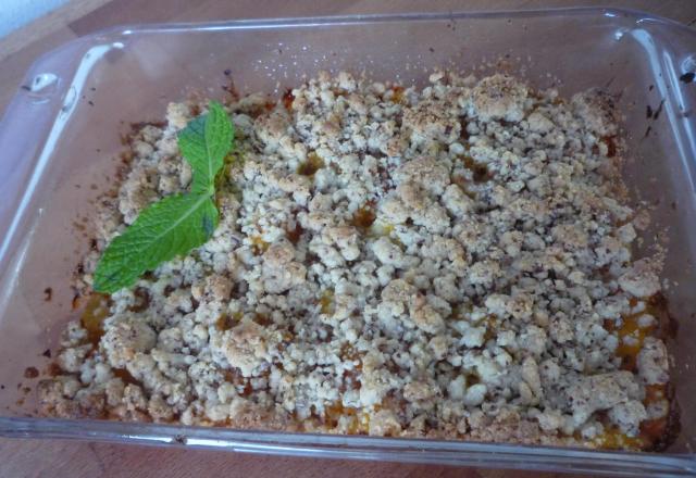 Crumble poires abricots