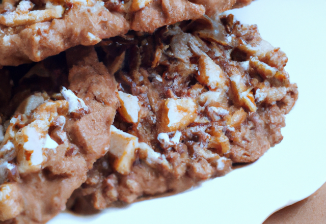 Cookies chocolat noix caramélisées et flocons d'avoine