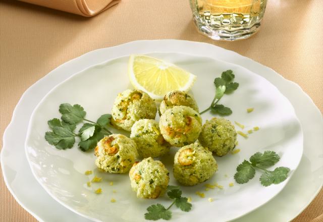 Boulettes aux crevettes, poivron et sauce soja