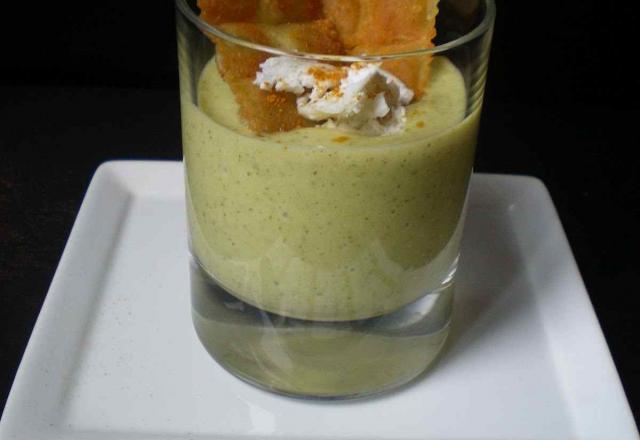 Velouté de courgettes au fromage de chèvre