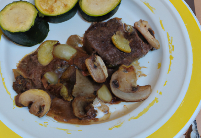 Hachis de bœuf aux champignons et courgettes