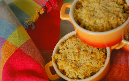 Crumble de poivrons à la réduction de vinaigre de Xéres