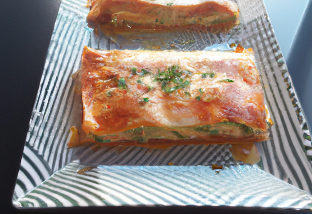 Lasagnes aux deux saumons et aux poireaux