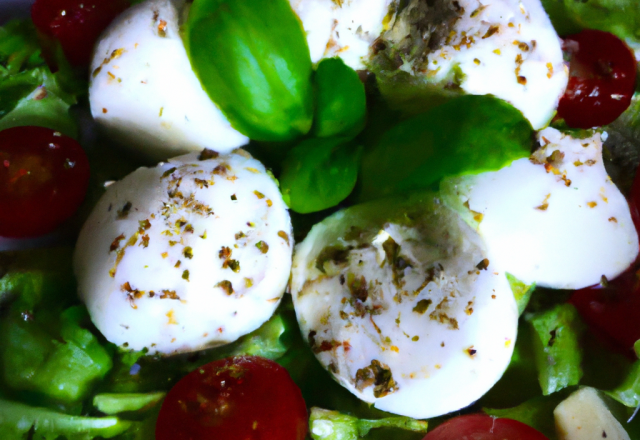 Salade de mozzarella fondante