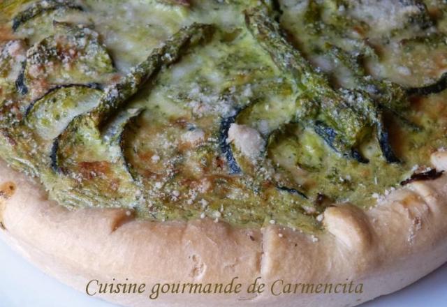 Tarte aux asperges vertes et aux courgettes