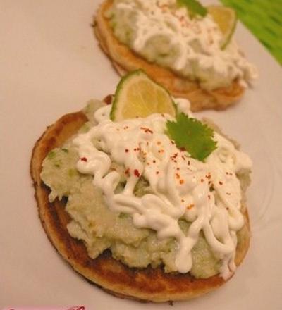 Pancake citron vert, brandade à la coriandre, chantilly wasabi