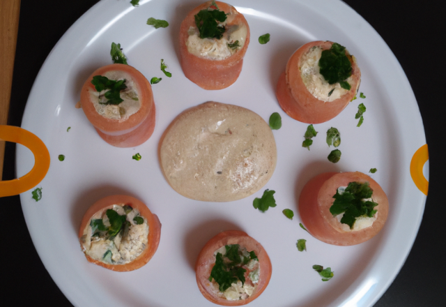 Petits roulés au saumon fumé et à la crème d'aneth