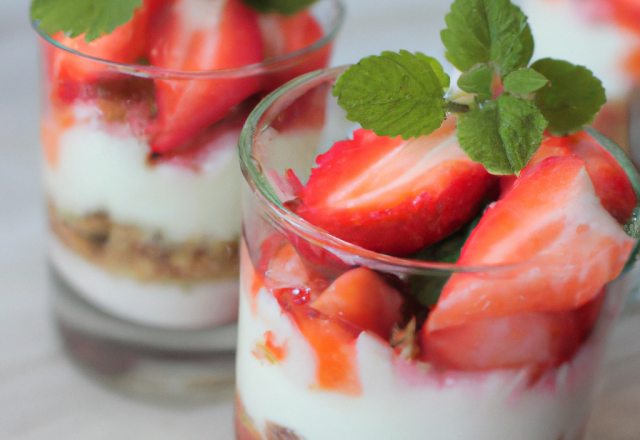 Verrine de chèvre frais aux fraises