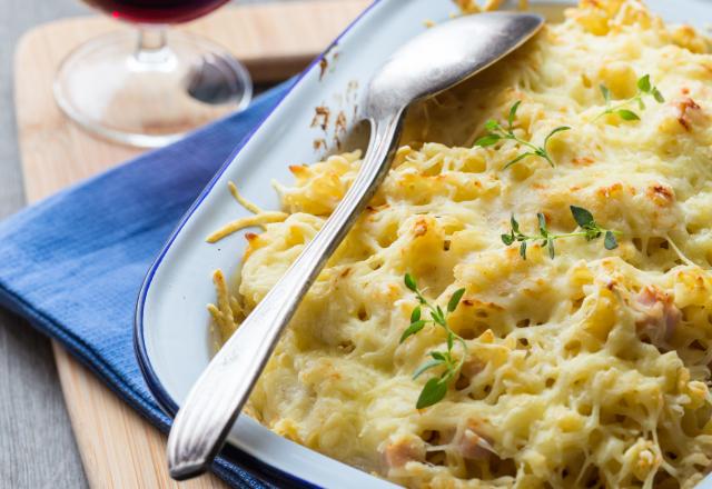 Gratin de pâtes au poulet généreux